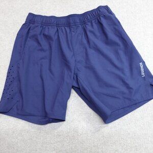 Legends Shorts Small Blue Solid Drawstring Unlined 6" in Perforated